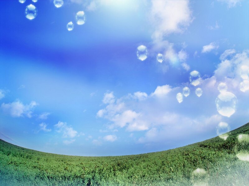 Green Field with Bubbles