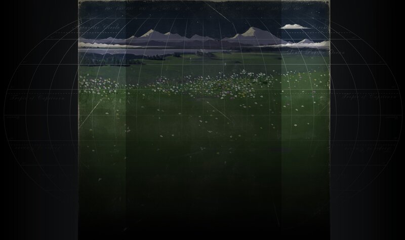 Green Field with Flowers — Serene, Night