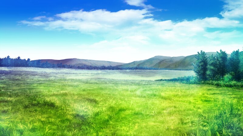 Green Field with Hills — Serene