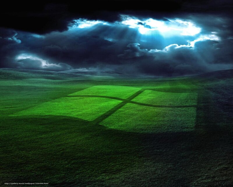 Green Field with Logo — Dramatic