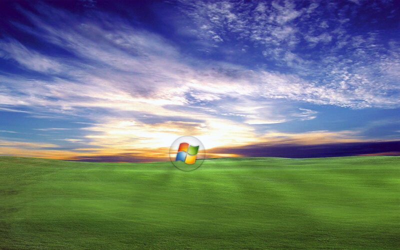 Green Field with Sky — Serene