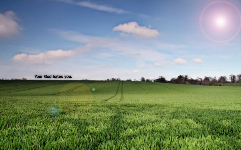 Green field with text