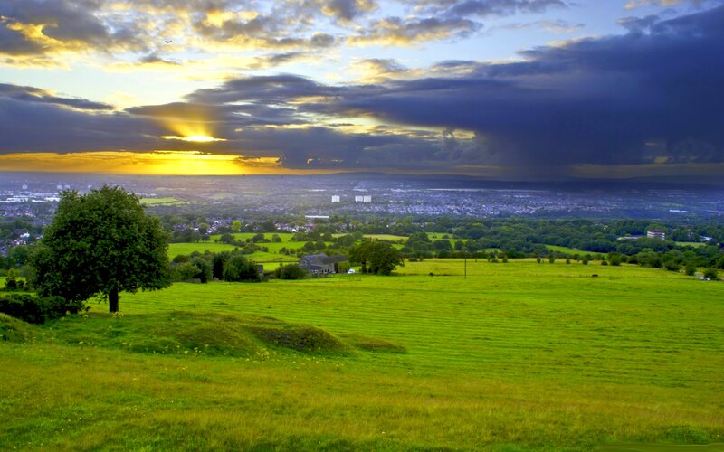 Green Fields and City View