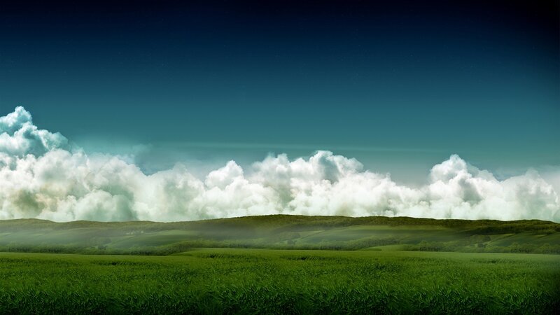 Green Fields and Clouds — Serene