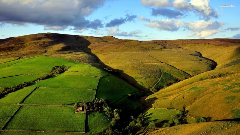 Green Fields and Hills — Serene, Afternoon