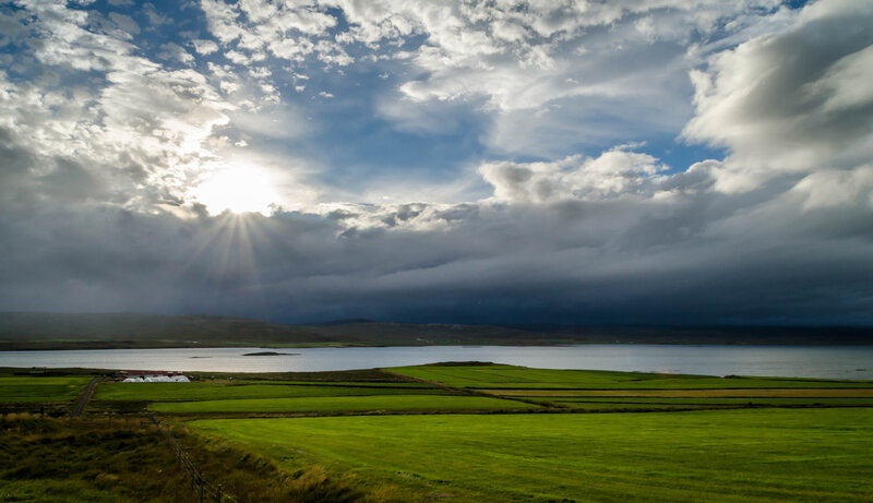 Green Fields and Lake