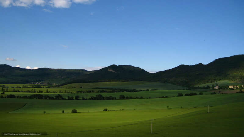 Green fields and rolling hills