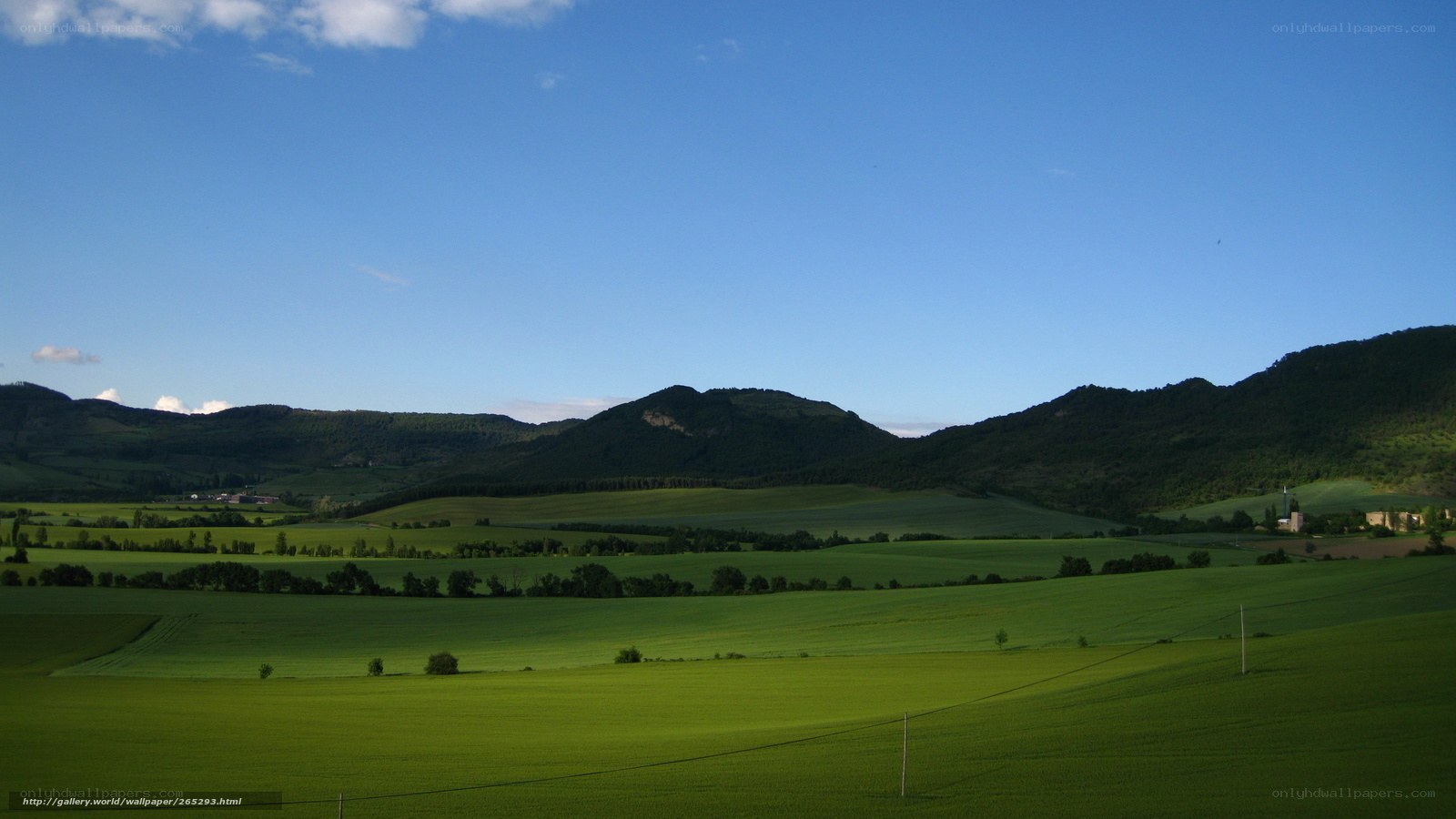 Green fields and rolling hills