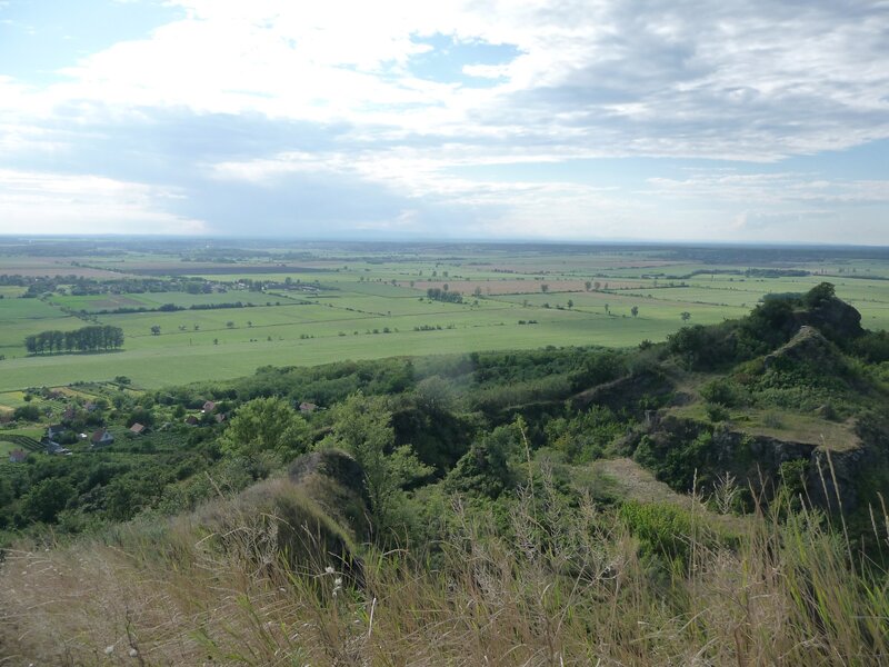 Green fields from a hilltop