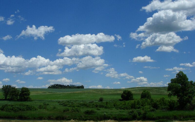 Green Fields under Blue Sky — Serene