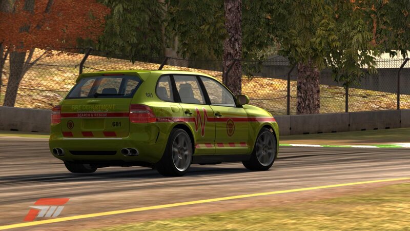 green fire department car