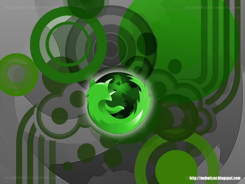 Green Firefox logo wallpaper