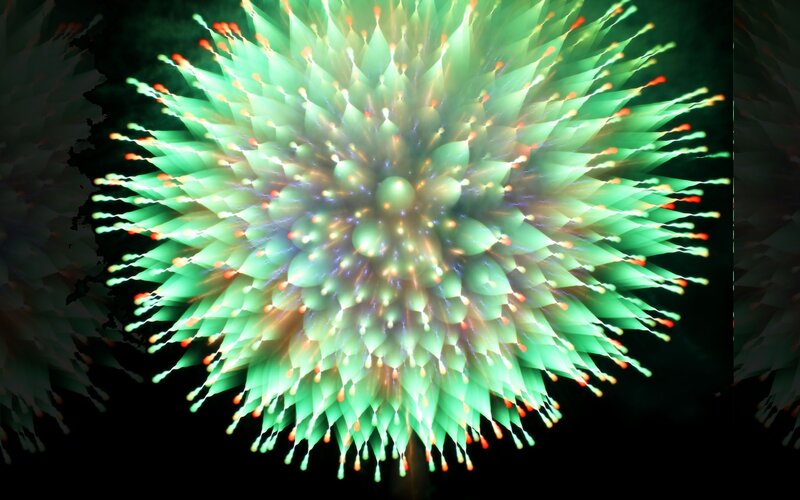 Green firework burst