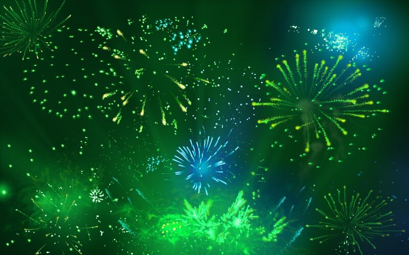 green fireworks display