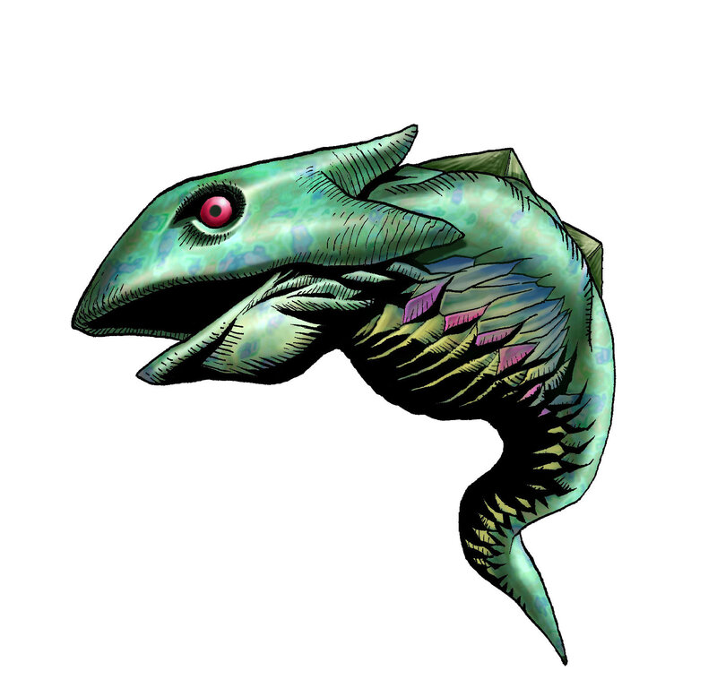 green fish-like creature