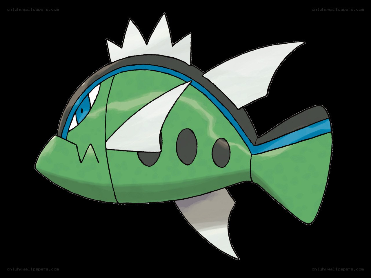 Green fish Pokémon character