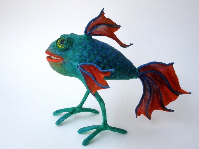 Green Fish Sculpture