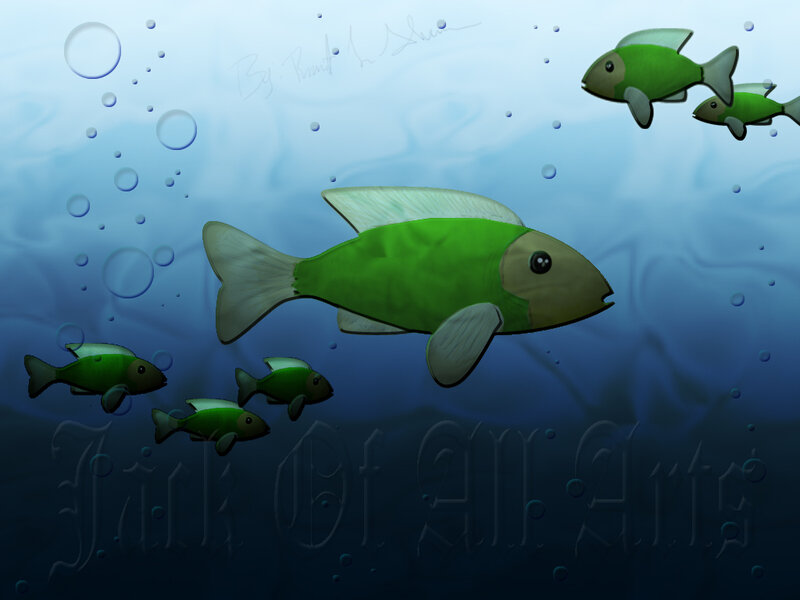 Green fish swimming underwater