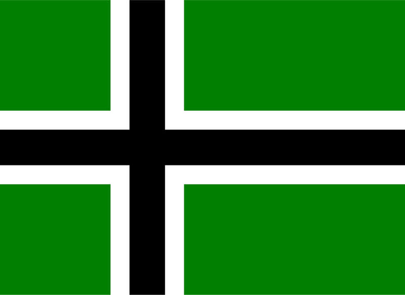 green flag with black cross