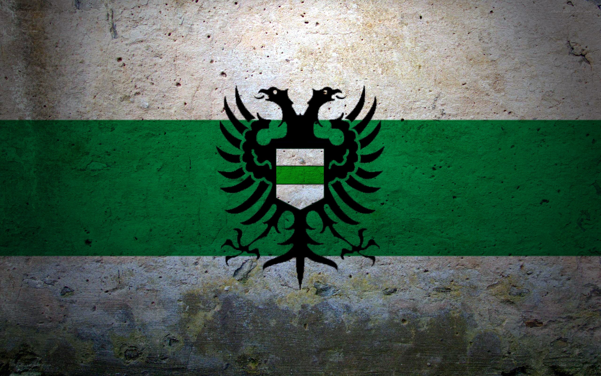 green flag with double-headed eagle