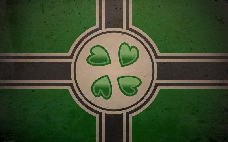 Green Flag with Hearts