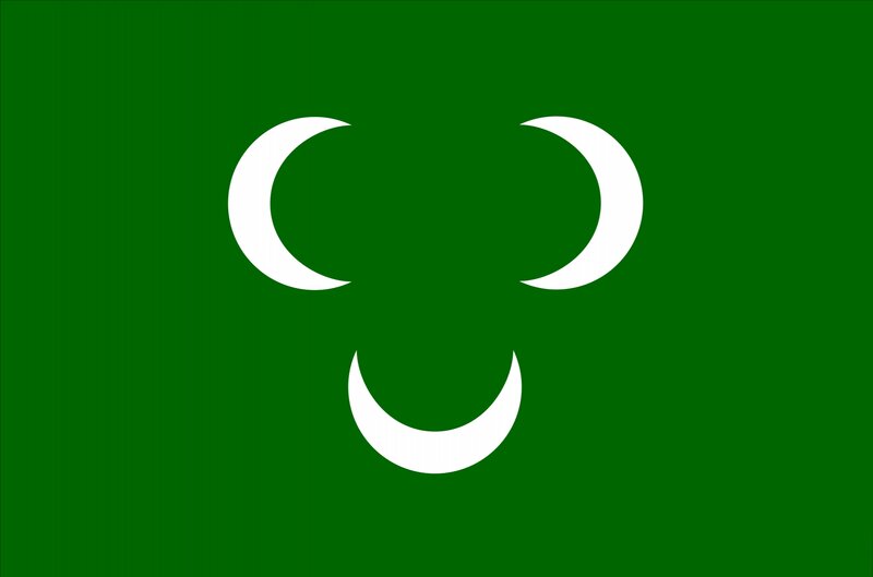 Green Flag with Three Crescents