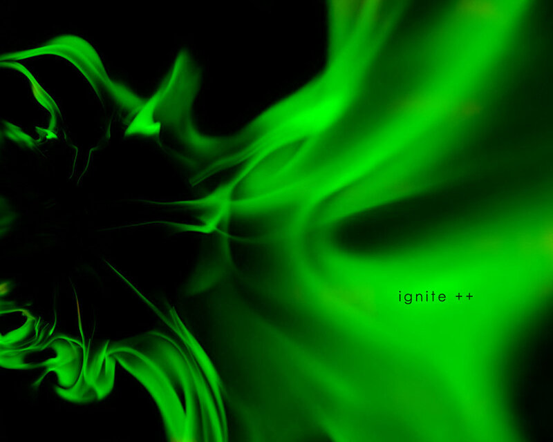 green flame abstract art