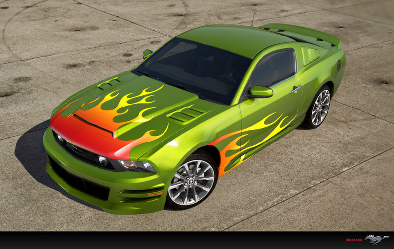 Green Flame-decal Car