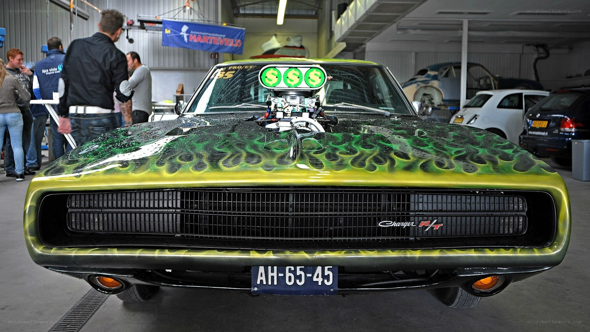 Green-flame Dodge Charger
