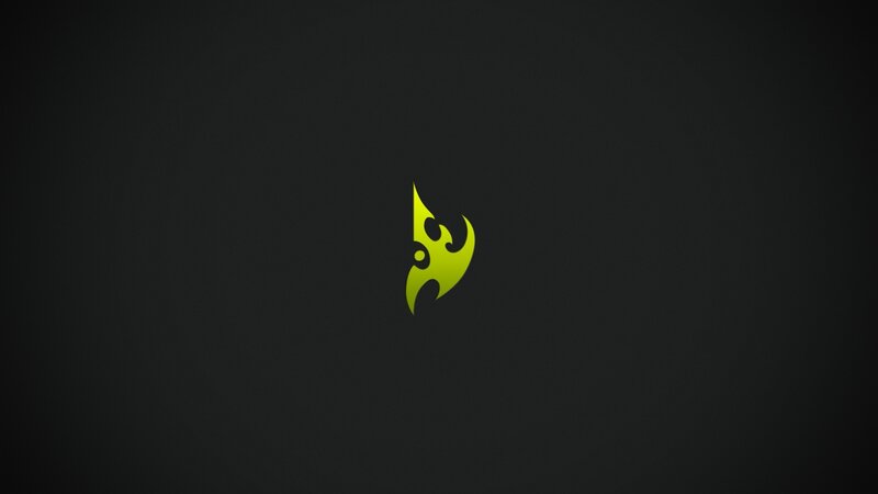 green flame logo on black