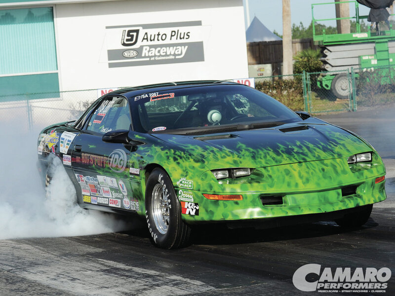 Green Flame-painted Car — Dynamic