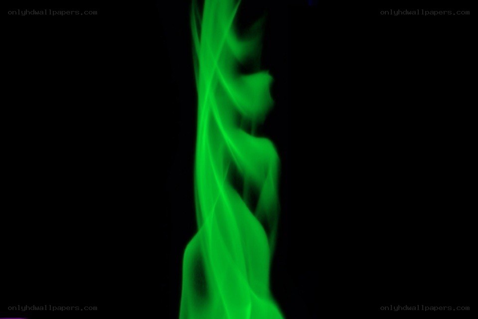 green flame swirl