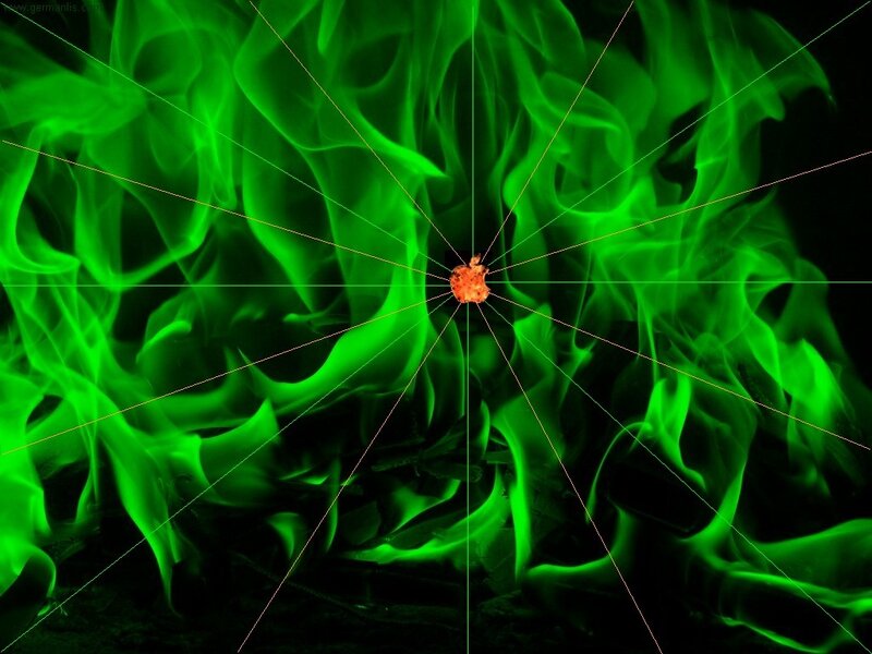 Green Flames with Apple Logo