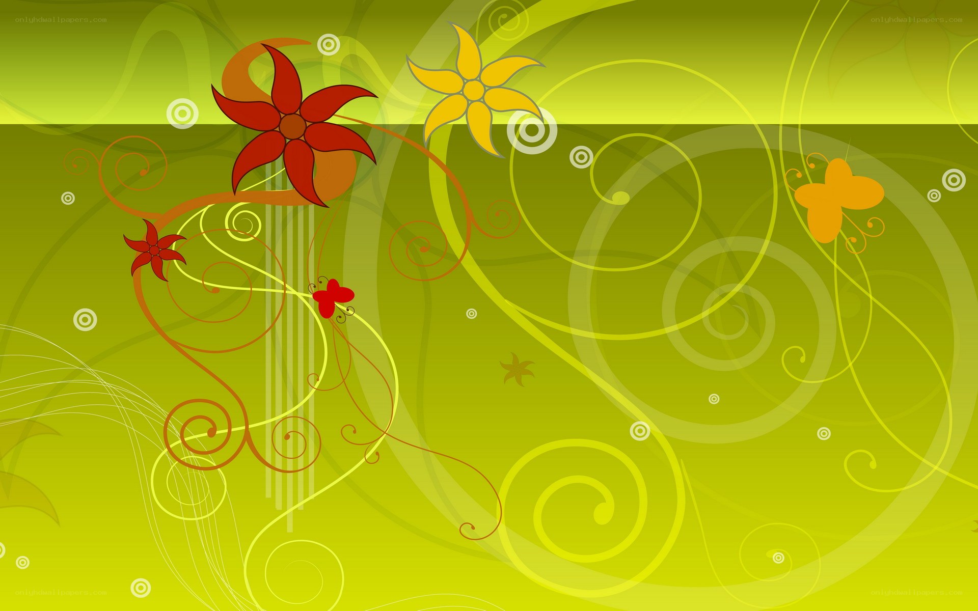 green floral abstract background