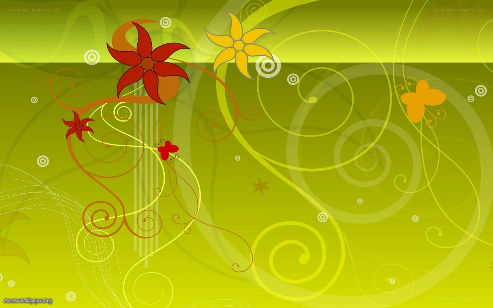 green floral abstract background