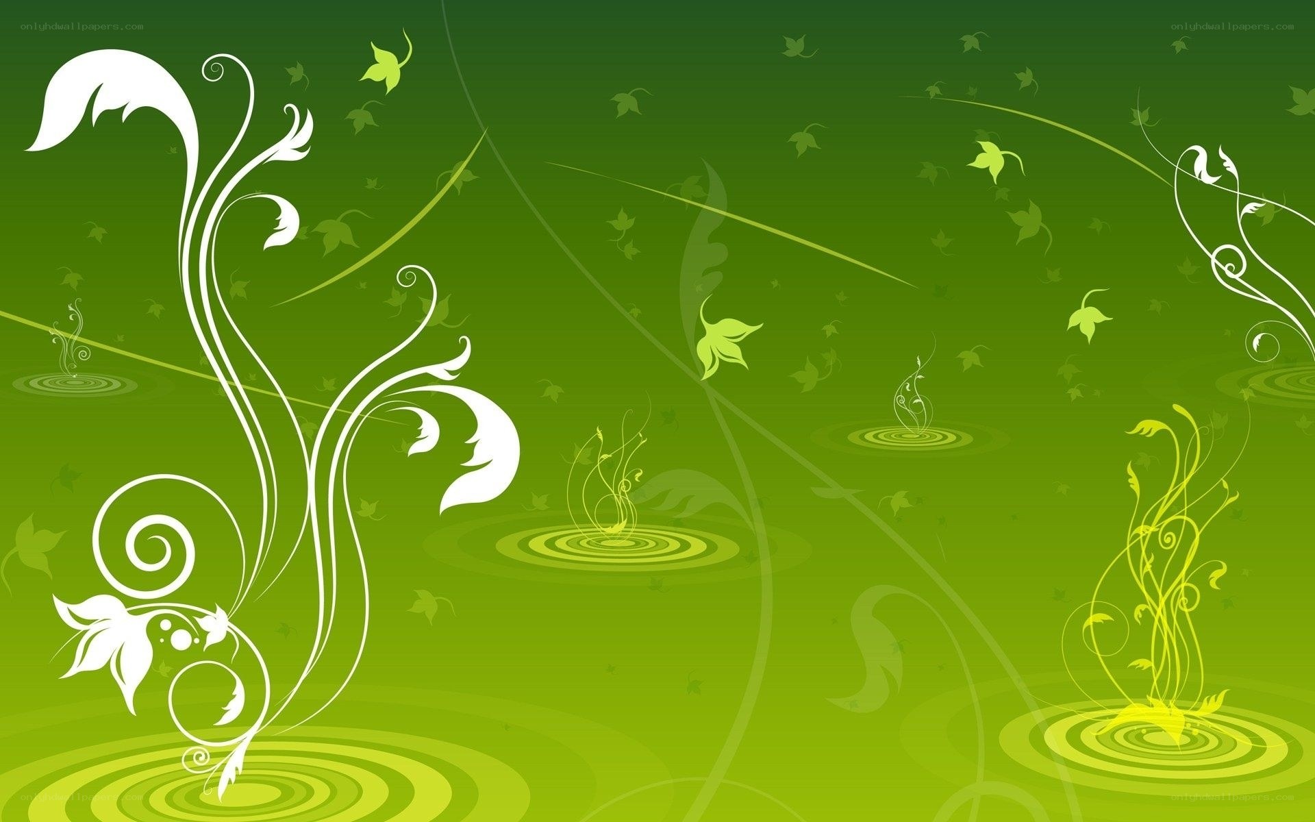 Green floral abstract background