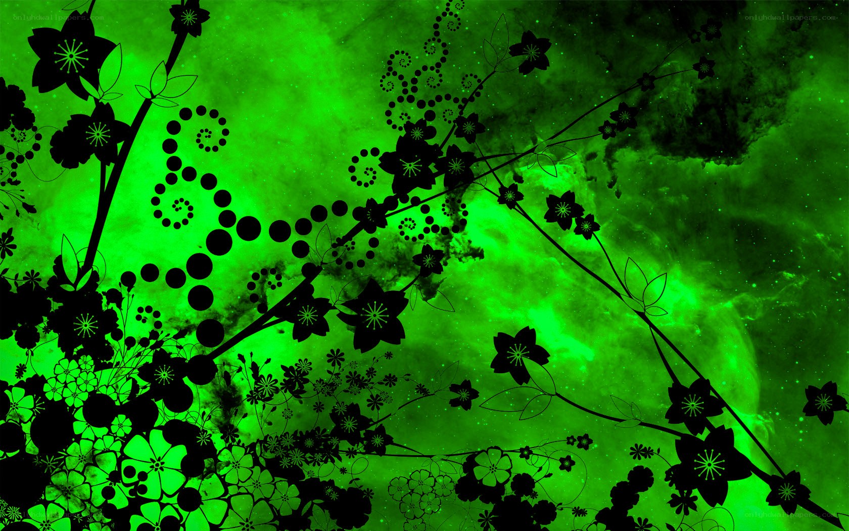 green floral abstract background