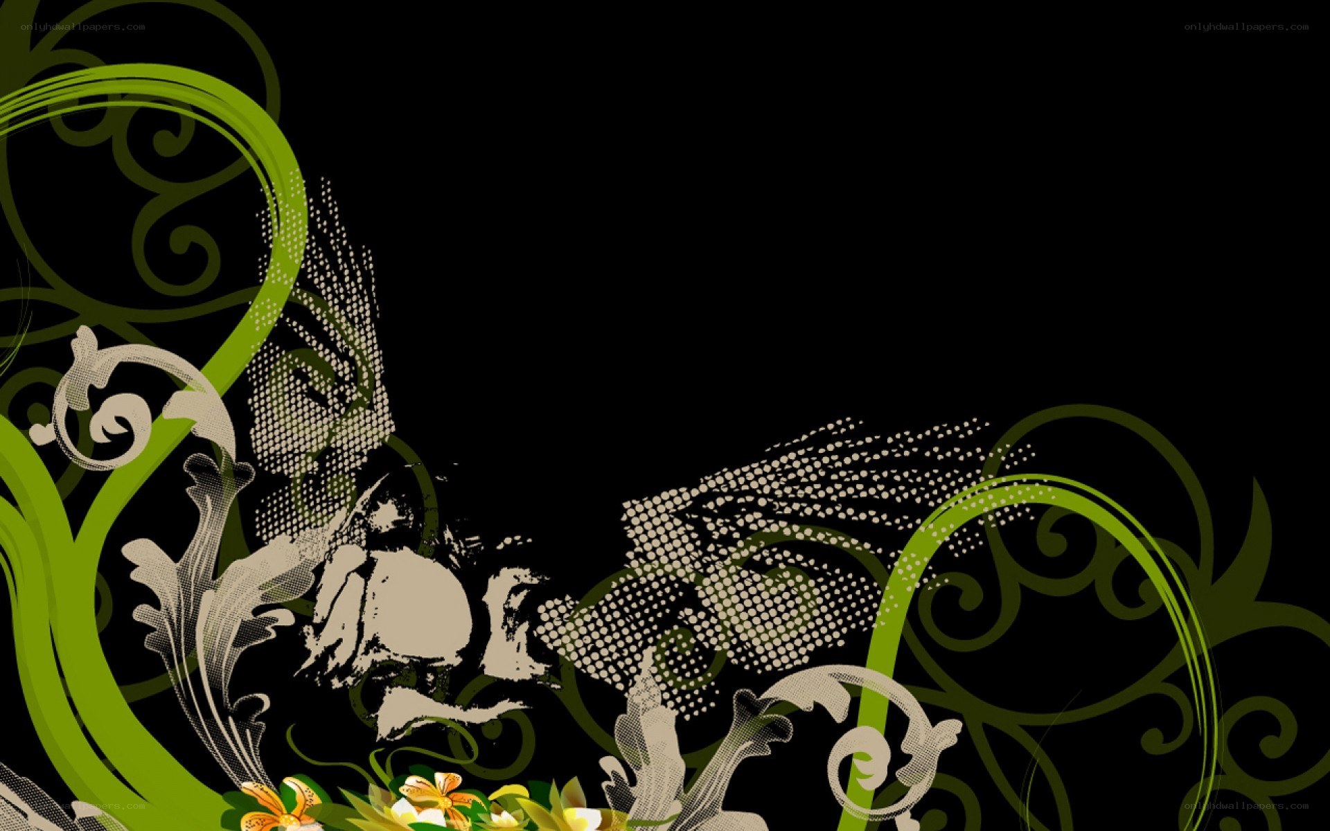 green floral abstract design