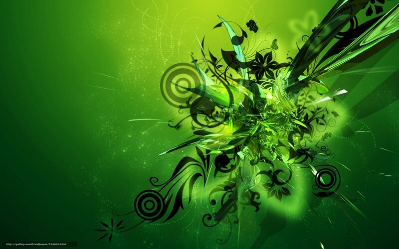 Green Floral Abstract Design — Dynamic