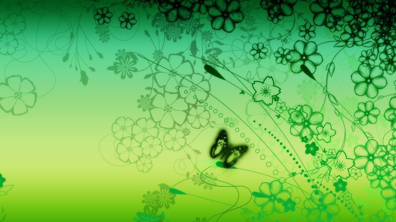 green floral butterfly design