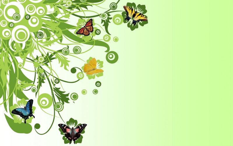 green floral butterfly design