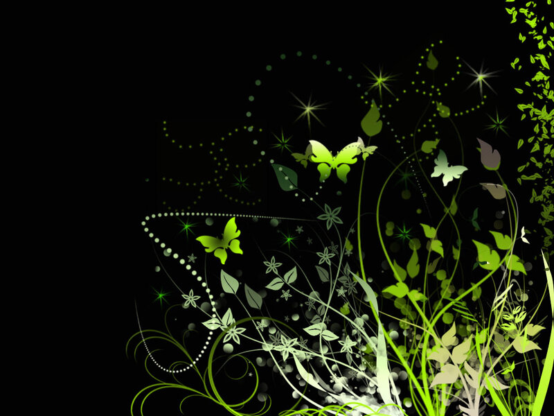 green floral butterfly design