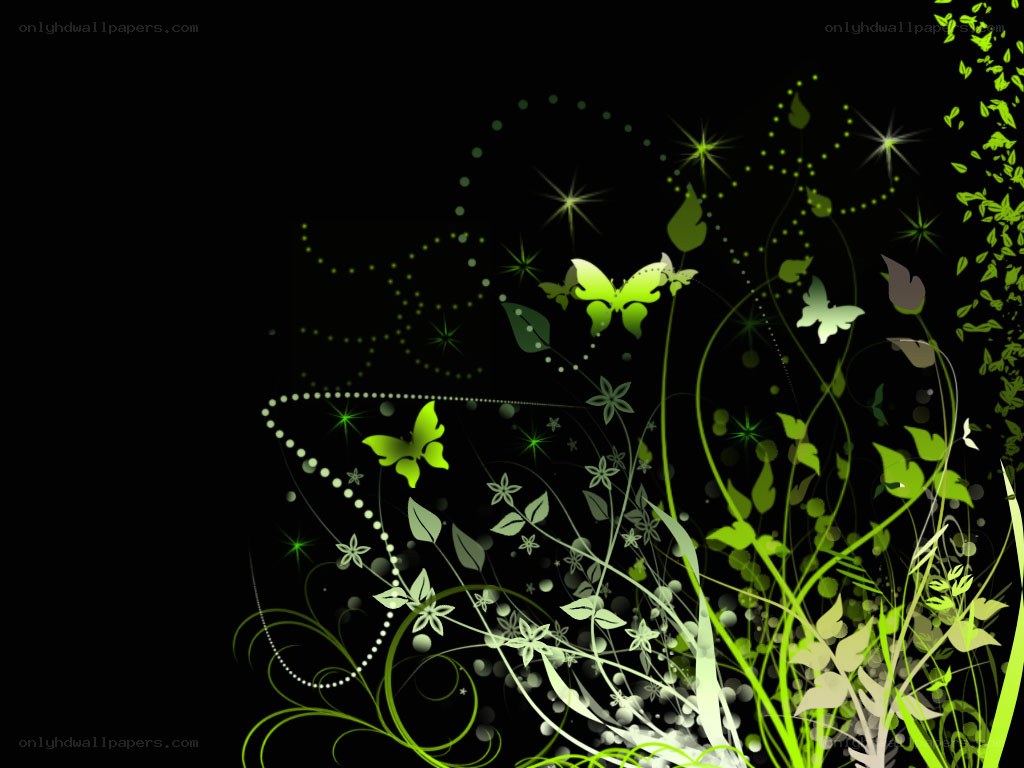green floral butterfly design