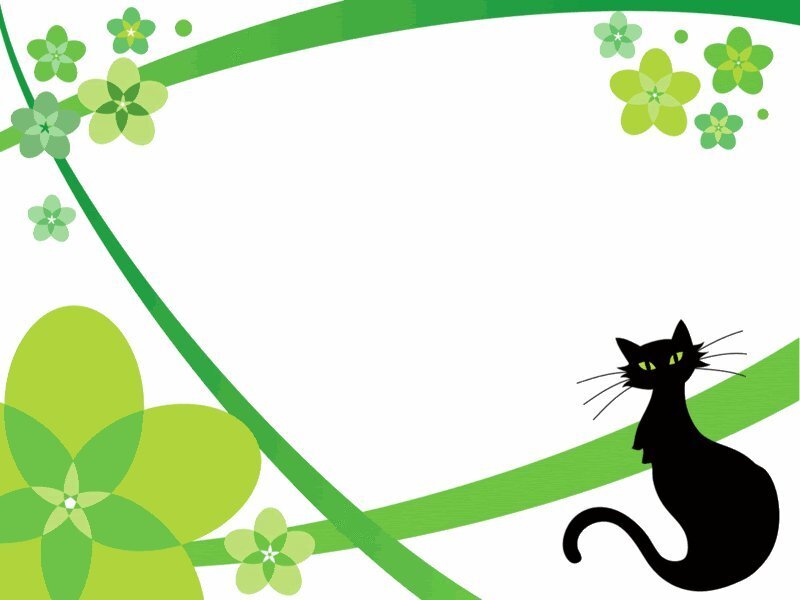 green floral cat border