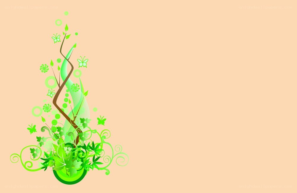 green floral design art