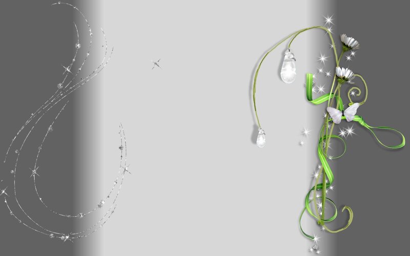 Green Floral Design — Gray