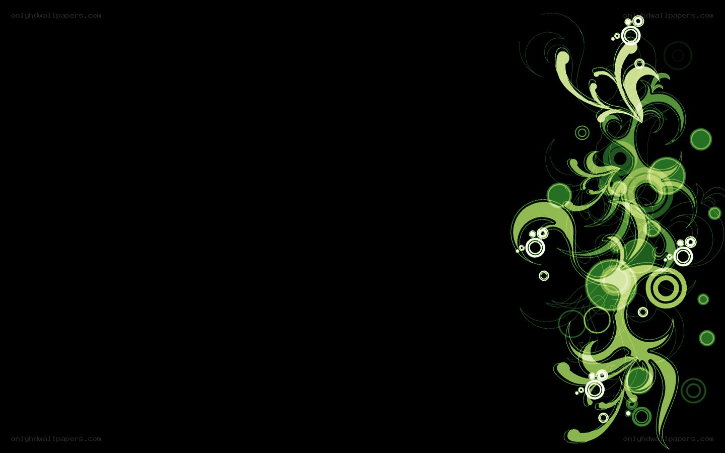 green floral design on black