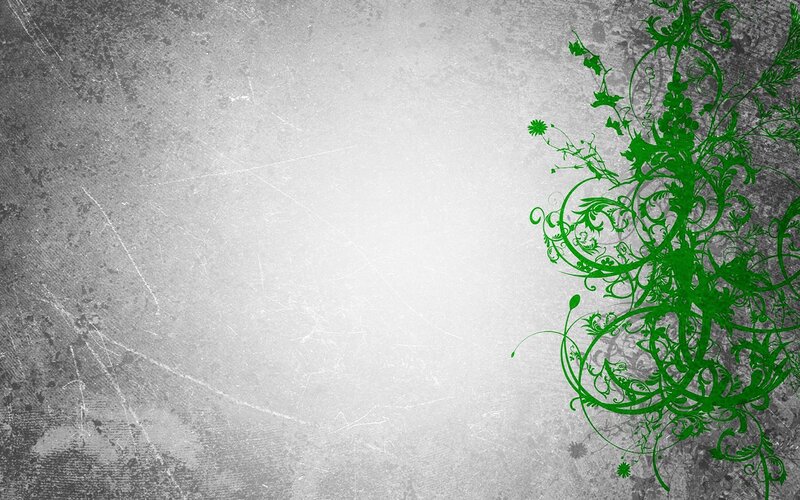 green floral design on grunge background