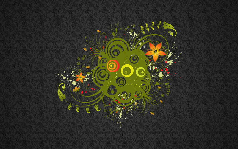 Green Floral Design — Vibrant