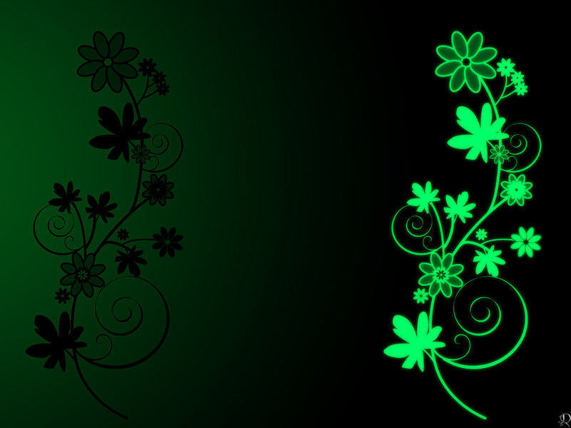 green floral design wallpaper